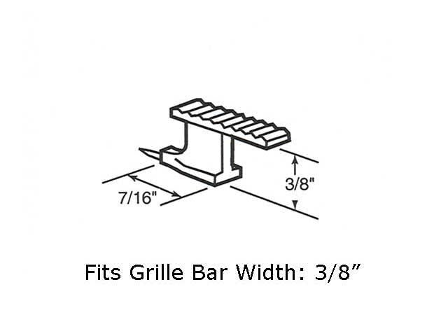 Grille Clip, Sliding - Clear, Needle Point - 10 Pack