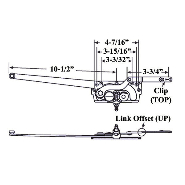 Truth Dual Arm Entrygard Casement Operator, Short Link 20755 - Left