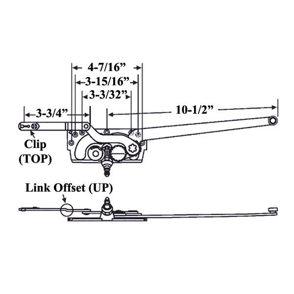 Truth Dual Arm Entrygard Casement Operator, Short Link 20755 - Right
