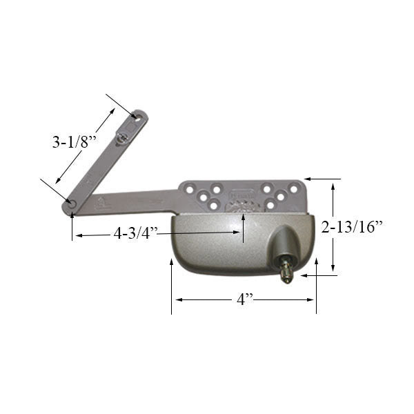 New Style Sill Mounted Straight Link 4-3/4 Inch Split Arm Casement Window Operator, Right, White