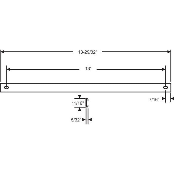 Track, Casement Operator 2 Holes, 13" - Stainless Steel