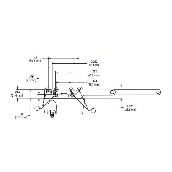 Operator, Split Arm, 4.5 Straight Link no/ Clip, Old Style Housing, Right Hand (RH) *DISCONTINUED*