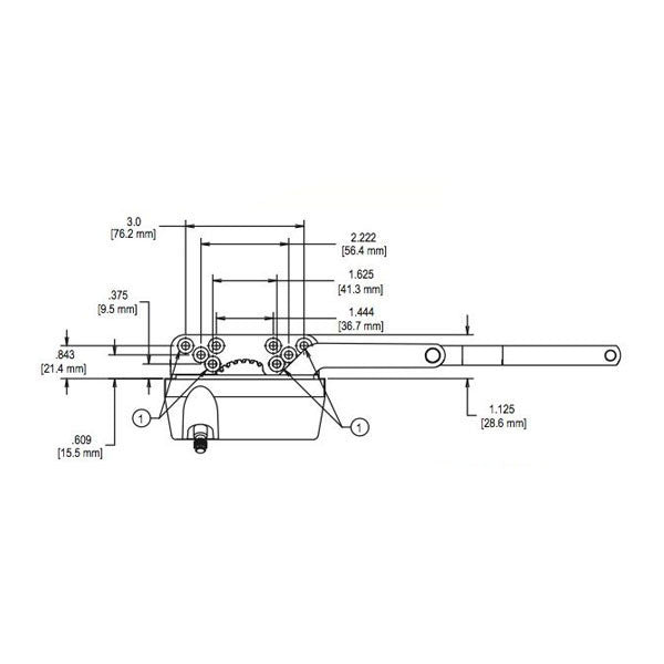 Operator, Split Arm, 4.5 Straight Link no/ Clip, Old Style Housing, Right Hand (RH) - Gold