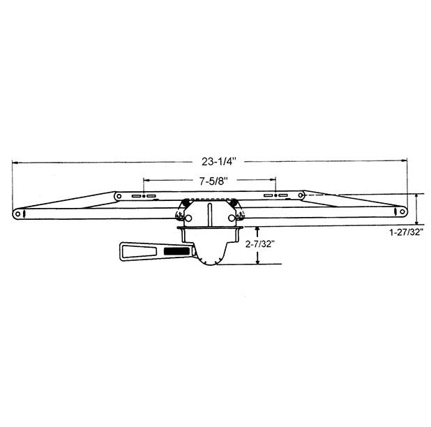 Operator, Dual Hook, Lever, 23-1/4” - Longer “F” Plate