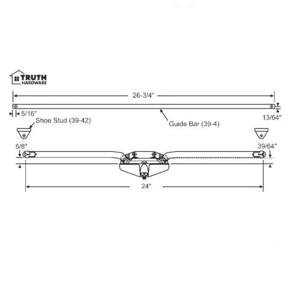 Awning Truth Crank Operator, 24-3/4 Inch Dual Arm