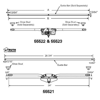 Guide Bar/ Track, 22-3/4 Inch Dual Arm Entrygard Window