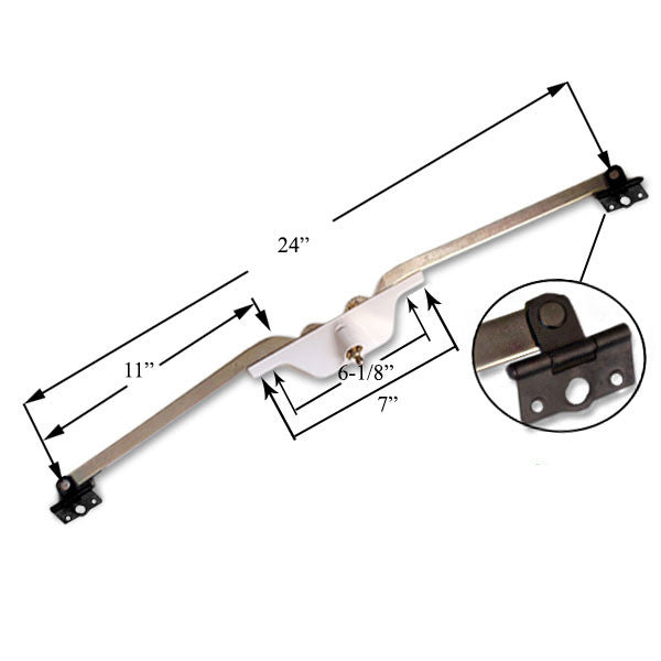 Truth Dual Arm, Front Mount, Awning Operator - White