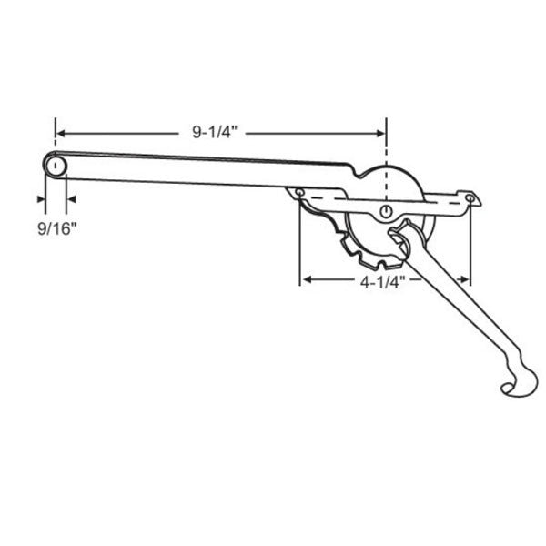 Fenestra Lever Arm Casement Window Operator 9-1/4" , Left Hand