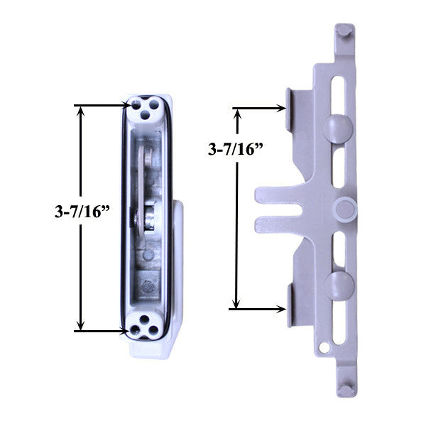 RH Multi-Point Sash Lock with Bracket & Tapered Nylon Rivet Sleeve For Tie Bar Applications - White