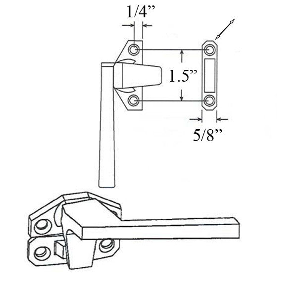 Cam Handle Lock - 1-1/2 In Hole C-C - Right