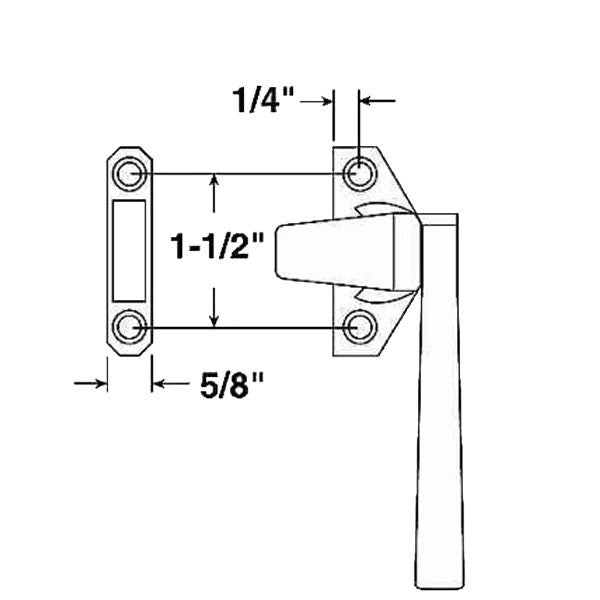 Hopper Style Handle Cam Handle for Hopper Window, Low Profile, Right Hand
