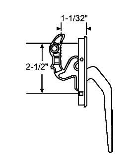 Locking Handle, Casement Tie Bar, 2-1/2 Screw Spacing -