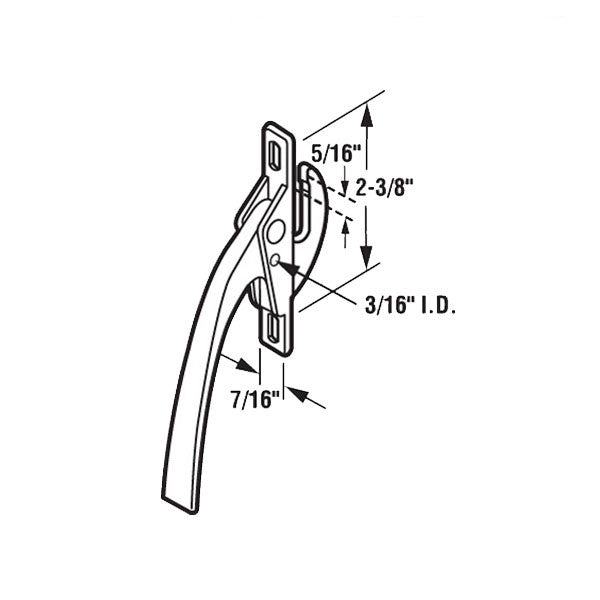 Casement Window Universal Locking Handle, 2-3/8Î,
