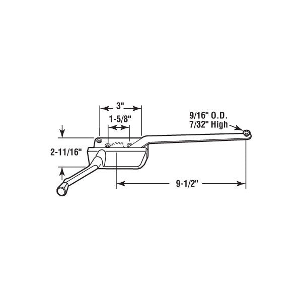 Surface Mount Casement Operator, Choose Handing - Bronze, 9-1/2" Arm