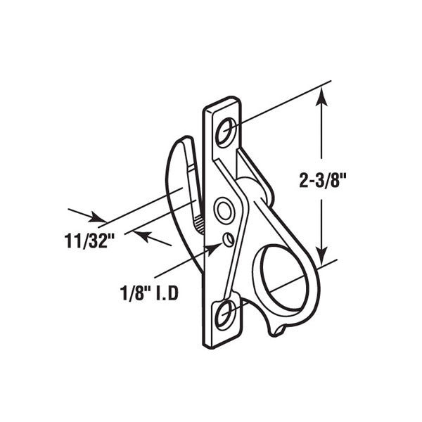 Casement Window Locking Ring Type Handle, 2-3/8‰Û Holespacing - Aluminum