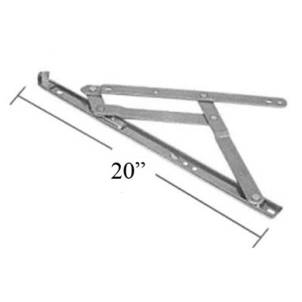4 Bar Hinges 20 inch Window Track, Truth 34.16 - Stainless Steel *DISCONTINUED*