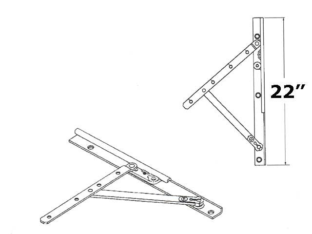 Awning Window Hinges Dimension A 22 inch Truth No. 13.16