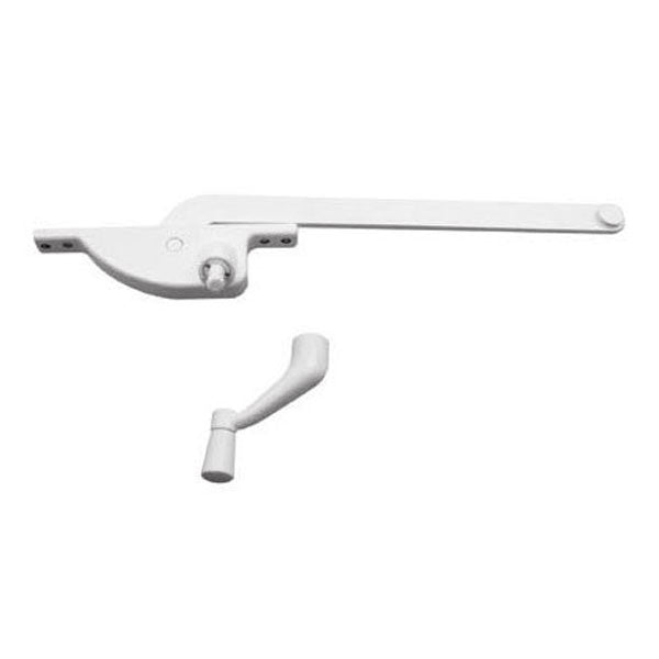 7 inch Arm Steel Casement Window Operator, Teardrop, White - Choose Handing