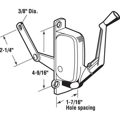 Crown awning Operator-Aluminum-Left Hand