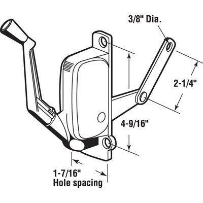 Crown awning Operator-Aluminum-Right Hand