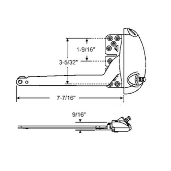 Roto 7-1/2" Single Arm X-Drive, RH For Vinyl Window Application - White