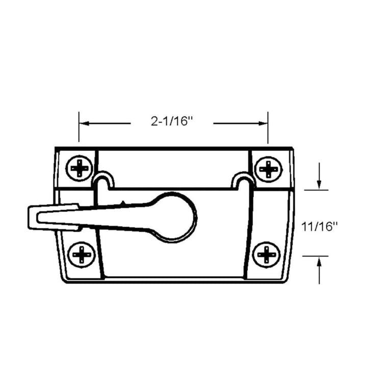 Truth Hardware Window Sash Lock With Lugs- 11/16" Backset 2-1/16" Mounting Holes