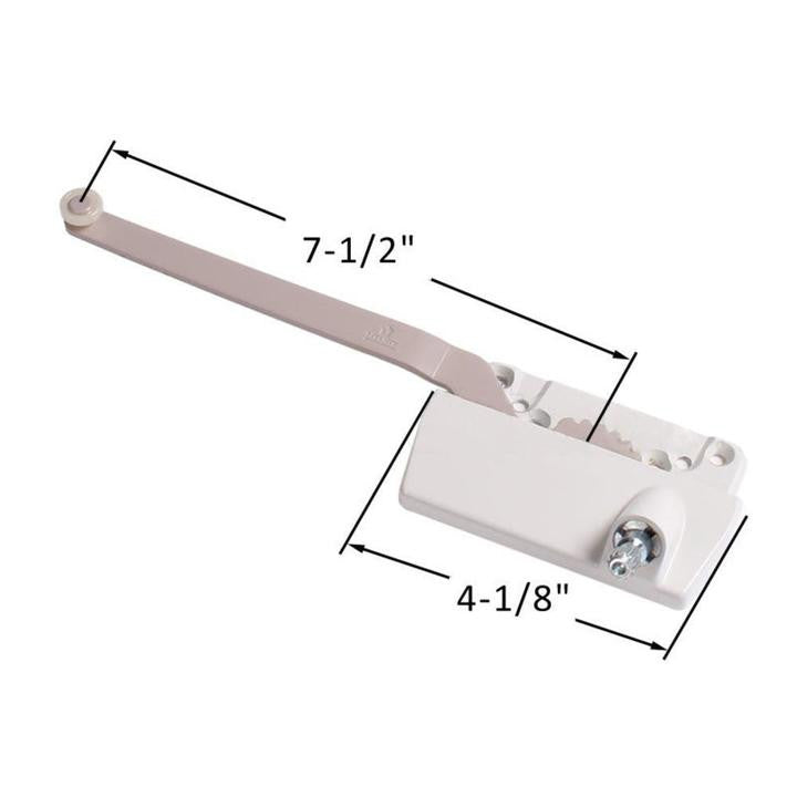 Truth Hardware Traditional Offset Single Arm Left Hand Casement Window Operator With 7-1/2" Arm - White