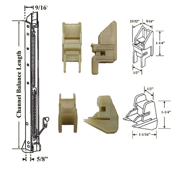 1/2 inch Non-Tilt Channel Balance with Shoes - 60002