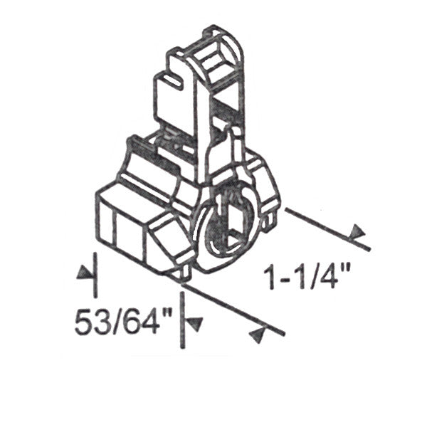 Tilt Shoe, 1-1/4 x 53/64 Tan Puck, Open Cam, Inverted Channel Balance - P