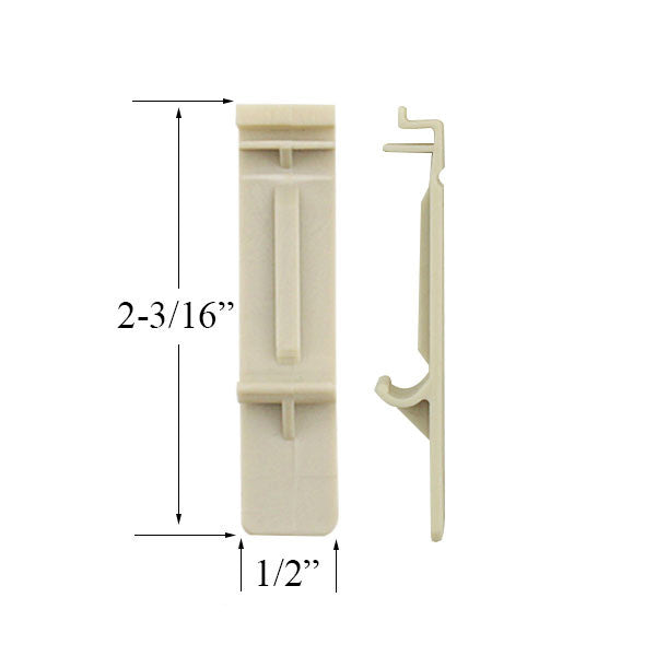 Malta Double Hung Plastic Screen Clip, 2-3/16 inch, 1994 Malta Classic View - Beige