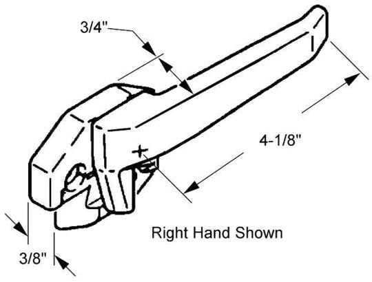 Wedgeless Casement and Awning Window 3/4" Projection Cam Handle With 1-1/4" Mounting Holes
