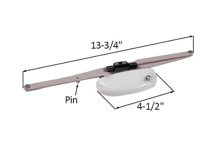 Roto Hardware Awning Window Operator With Black Guide & Pin - White