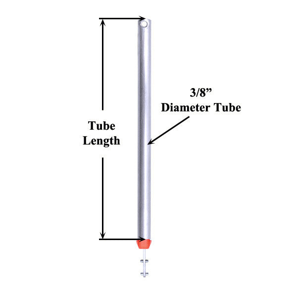 3/8 Inch Spiral Tilt-In Window Balance Rod with Red Bearing and Double Pins