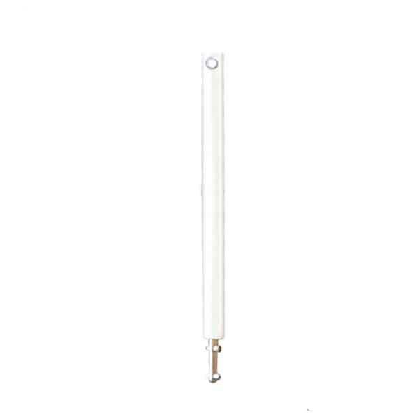 3/8 Inch Spiral Tilt-In Window Balance Rod with White Bearing and Double Pins, White Plastic Tube