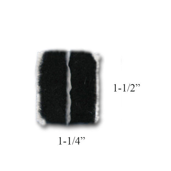 Dust/ Corner Pad, 1-1/4 x 1-1/2, Adhesive Back - Black *DISCONTINUED*