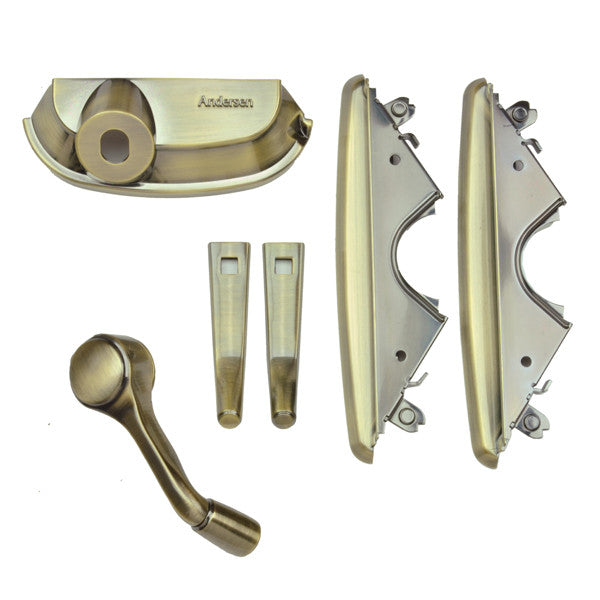 Andersen 400 Series Awning Hardware Package 9016726 Antique Brass Traditional Folding Hardware Set 1999 to Present