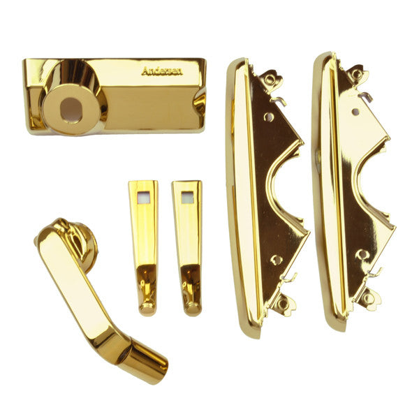 Andersen 400 Series Awning Hardware Package 9016732 Bright Brass Contemporary Folding Hardware Set 1999 to Present