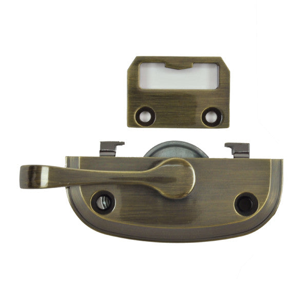 Sash Lock and Keeper - 200 Series Tilt-Wash Double-Hung Window 9022214 Sash Lock and Keeper, Antique Brass