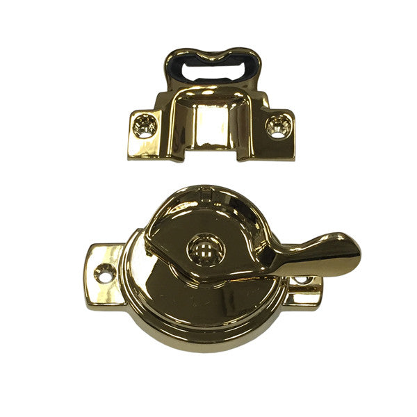 Active Lock and Keeper Kit 9015612 Lock and Keeper Kit with Screws - Active 3/4" Glass - Bright Brass