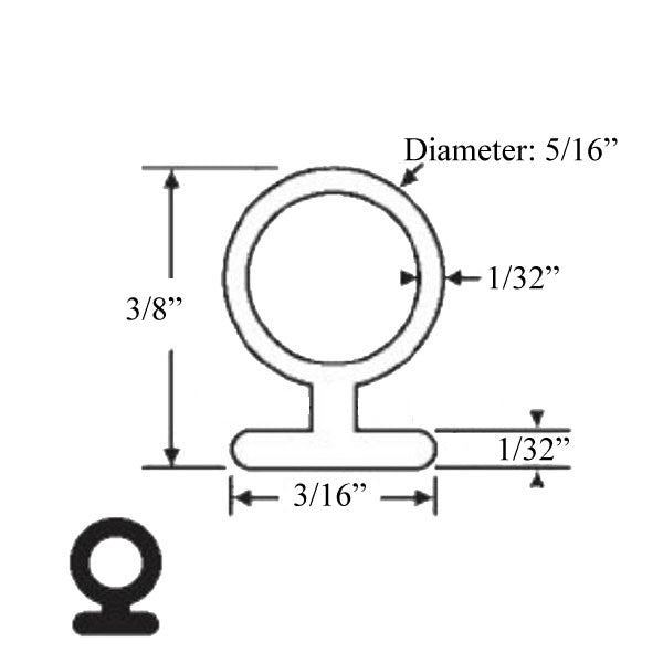 Hollow .300 Bulb Weatherstrip - Black