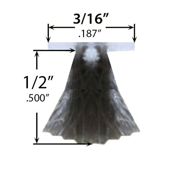 Fuzzy Weatherstrip .187 Backing, .500 Pile, FinSeal, Door and Window Weather Seal