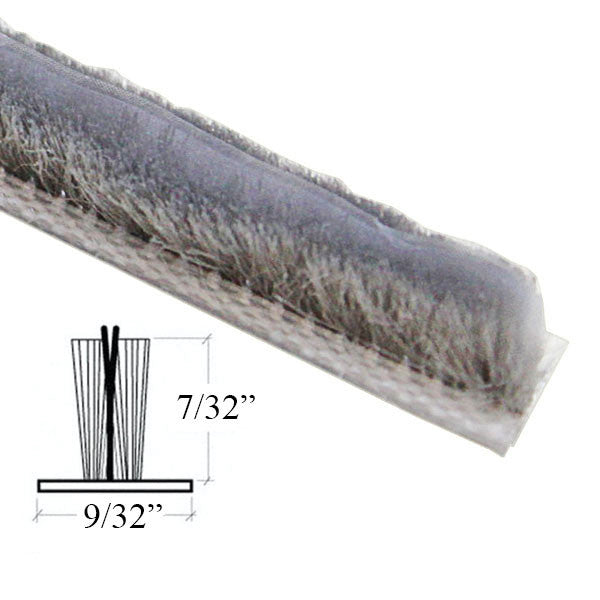 .270 Backing x .220 Pile Weather-strip w/ Fin Seal - Gray or White